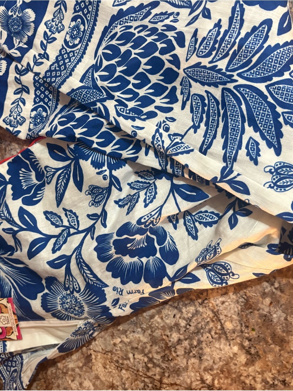 Anthropologie Blue and White Floral Jumpsuit Pants